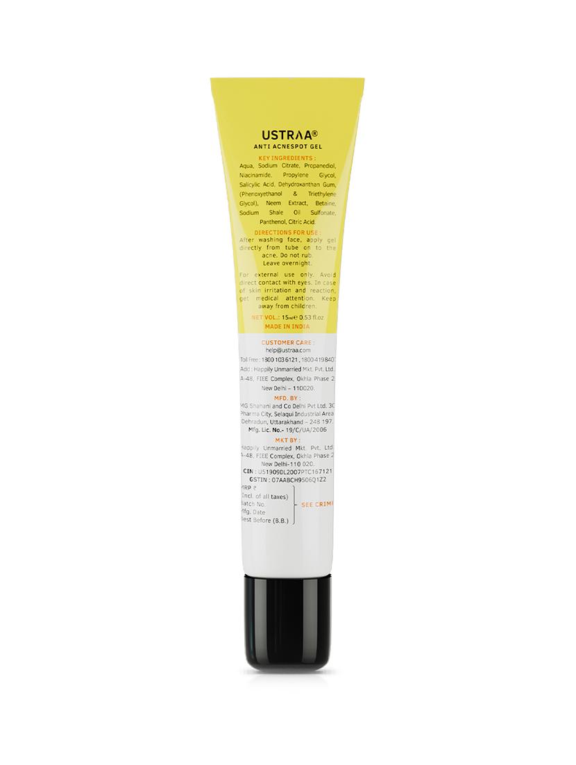 ustraa anti acne spot gel - 15ml & hair growth vitalizer - 100ml - 18401720 - Zoom Image - 4