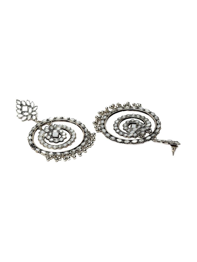 silver plated chandballi earring - 18407892 - Standard Image - 3