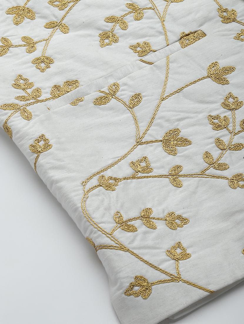 white embroidered nehru jacket - 18409632 - Standard Image - 4