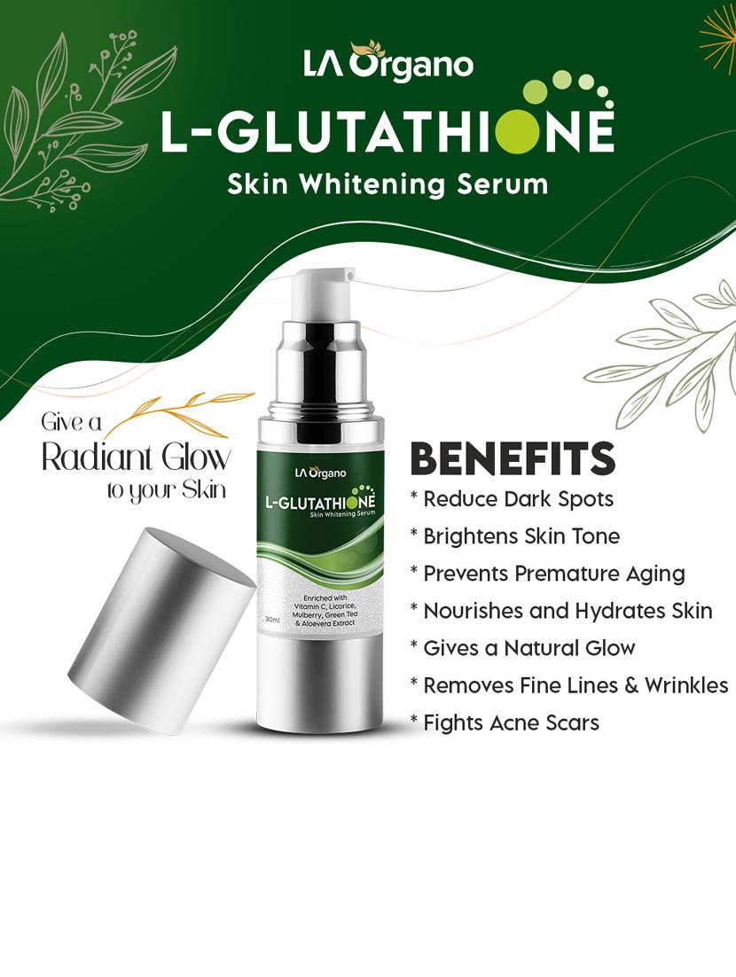 la organo l- glutathione serum & anti acne soap for brightening, anti ageing & dark spots (pack of 2) - 18414943 - Standard Image - 4
