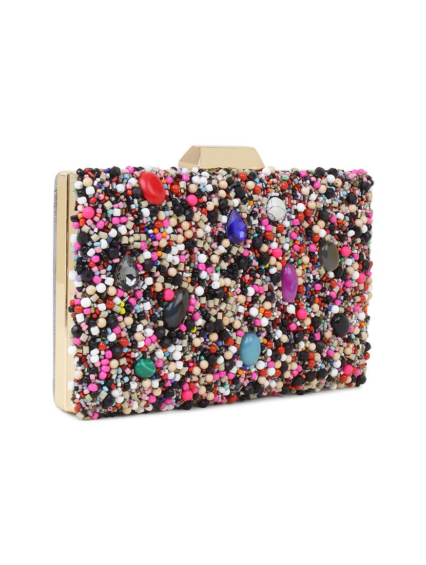 silver silk box clutch - 18437080 - Zoom Image - 3