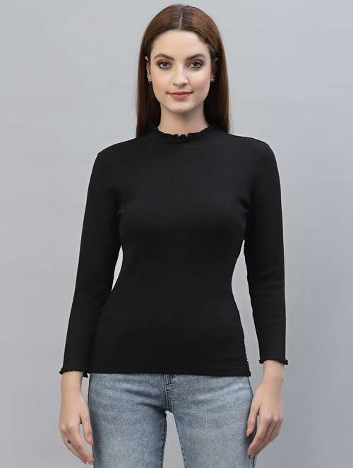 women's straight turtle neck top - 18439855 - Very Small Image - 1