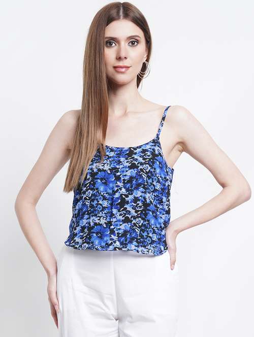 women's crop shoulder strap top - 18444278 - Very Small Image - 1