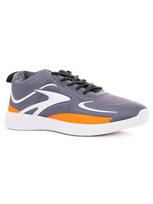 grey lace up color block sport shoes - 18444583 - Very Small Image - 1