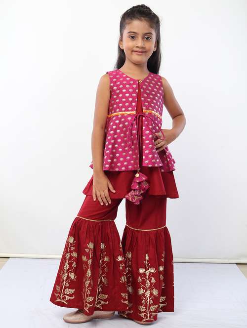 multi colored printed kurta sharara set  - 18445803 - Very Small Image - 1