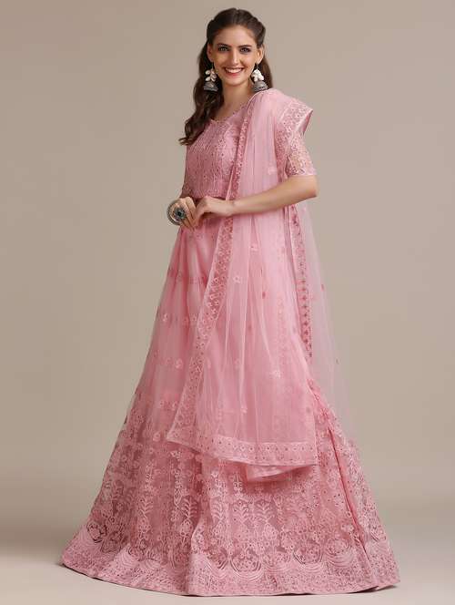 Tonal Embroidered Flared Lehenga - 18448000 - Very Small Image - 1