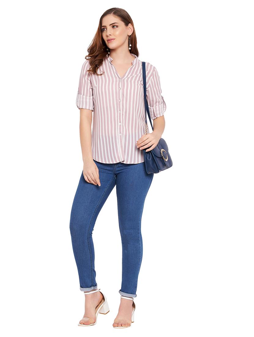 beige striped regular shirt - 18449749 - Zoom Image - 4