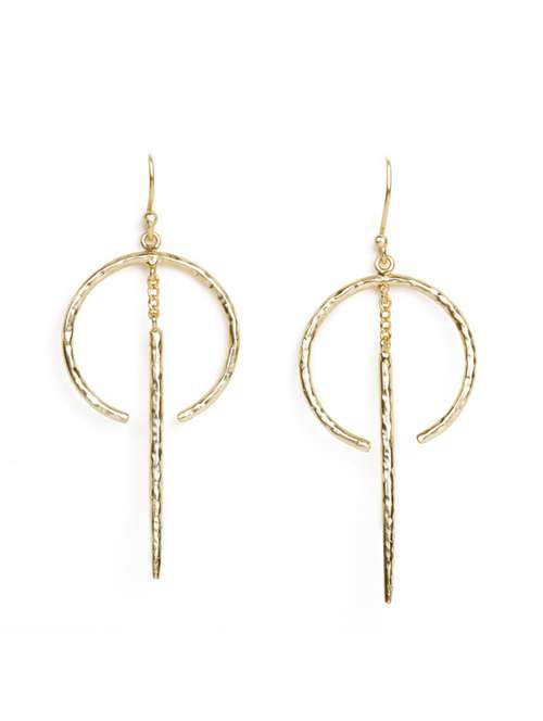 magnificent circle post drop gold earrings - 18449953 - Very Small Image - 1