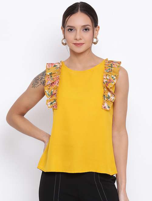 women's straight round neck top - 18450140 - Very Small Image - 1