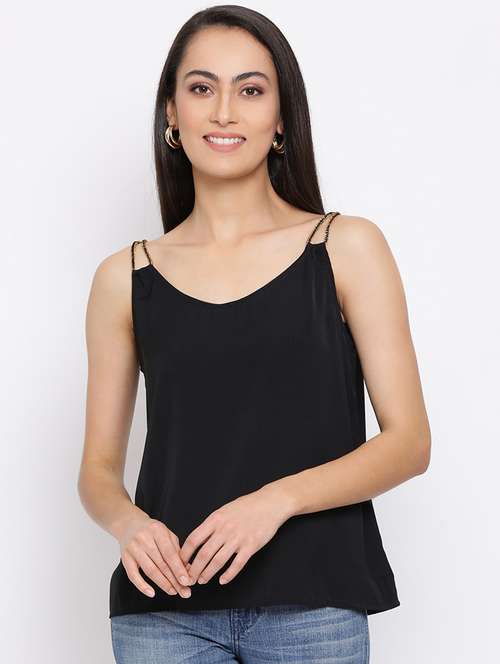 women's straight shoulder strap top - 18450192 - Very Small Image - 1