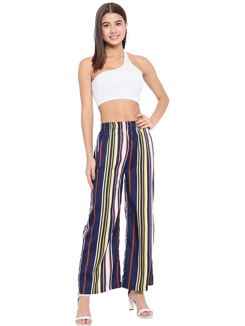 high rise striped palazzo - 18451072 - Zoom Image - 5