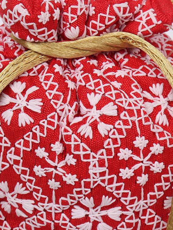 red embroidered potli - 18457689 - Zoom Image - 3