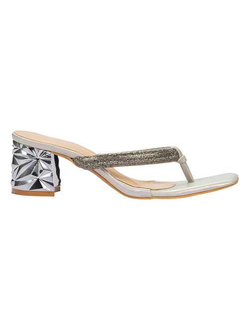 silver embellished toe separator sandal - 18465939 - Very Small Image - 1
