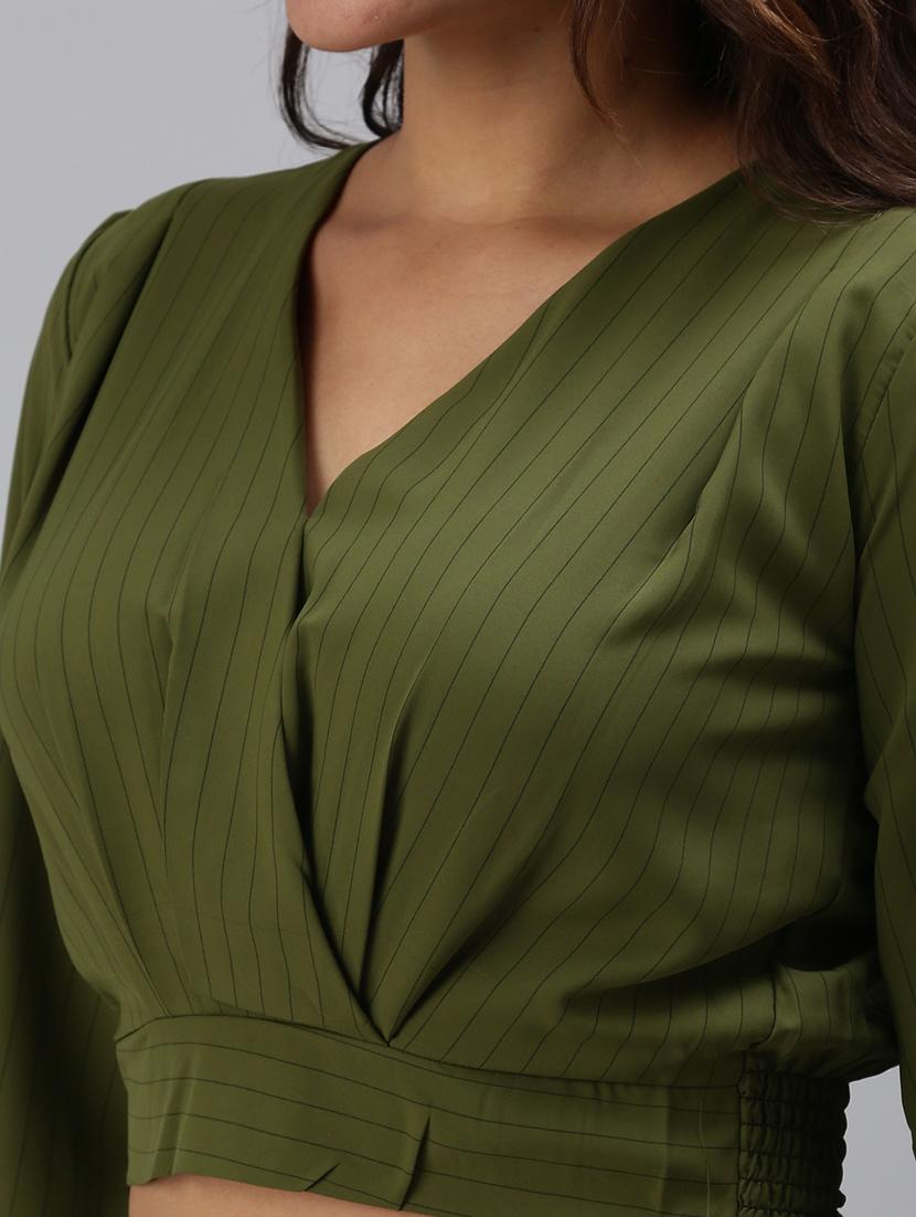women's blouson v neck top - 18469840 - Zoom Image - 4