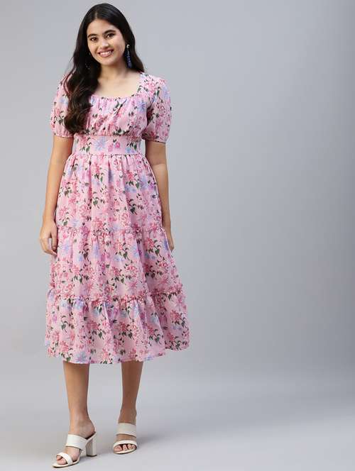 women's tiered dress floral dress - 18472617 - Very Small Image - 1