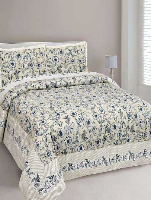 easygoods 240 tc queen bedsheet with 2 pillow covers | monarch - 18479241 - Very Small Image - 1