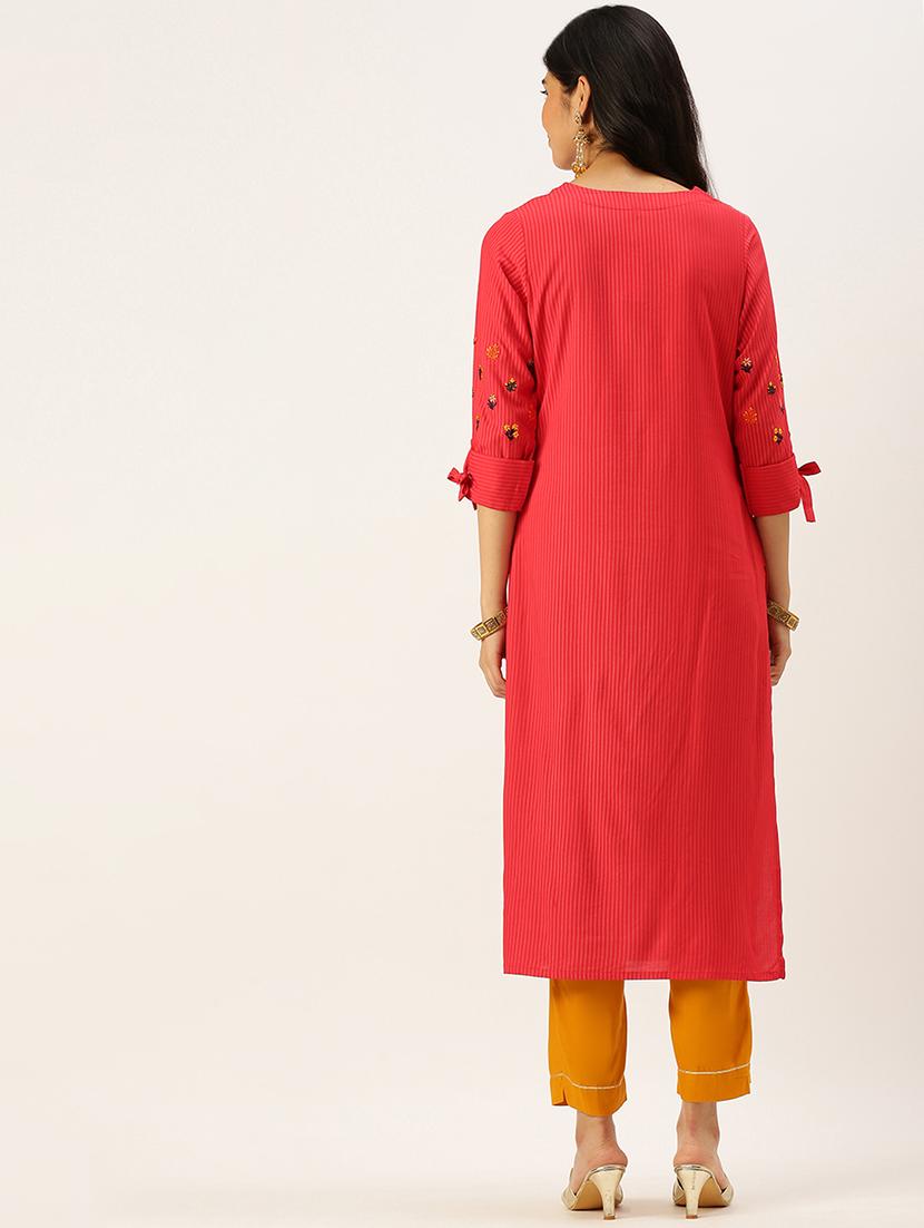 women's straight kurta - 18480668 - Zoom Image - 2
