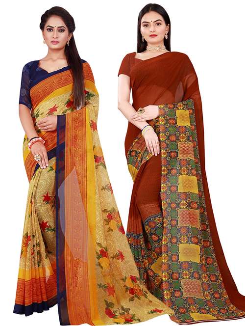 women's saree combo with blouse - 18500897 - Very Small Image - 1