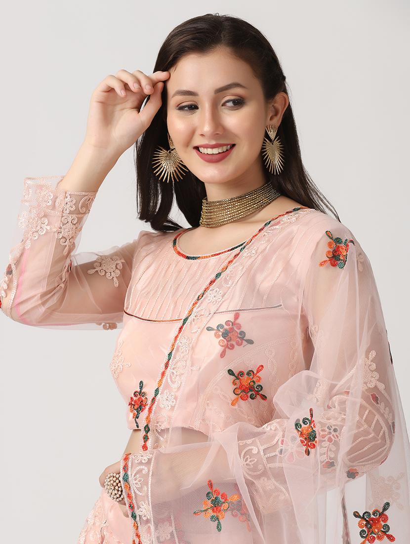 embroidered flared lehenga - 18510542 - Standard Image - 3