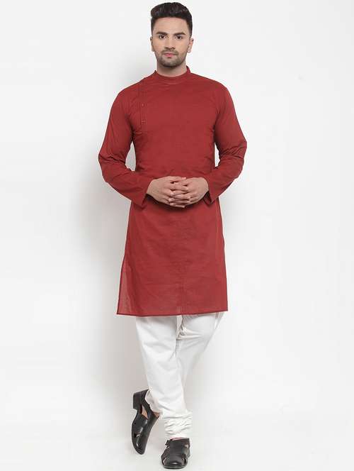 red solid long kurta - 18517717 - Very Small Image - 1
