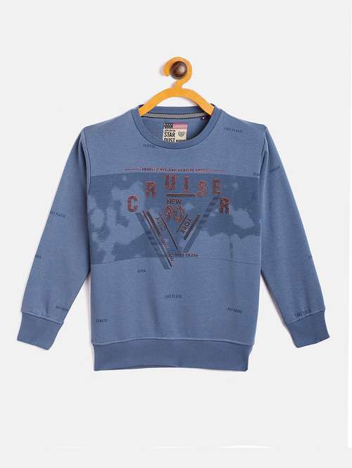 boys round neck graphic print sweatshirt - 18518528 - Very Small Image - 1
