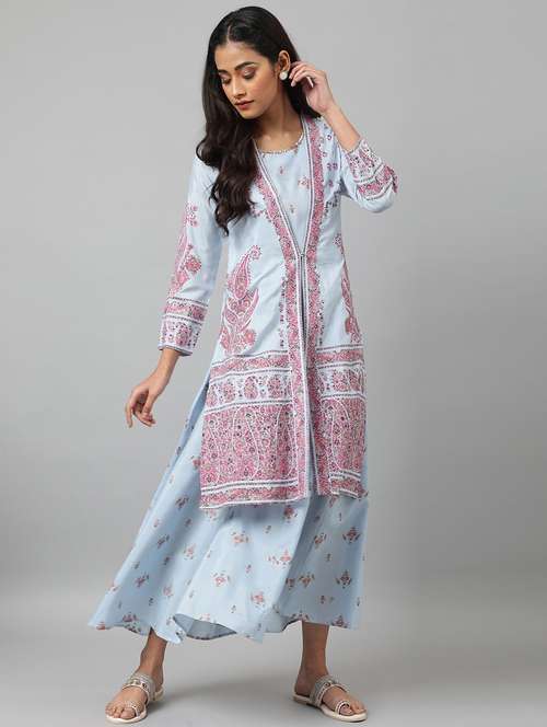printed kurta jacket  set - 18525953 - Very Small Image - 1