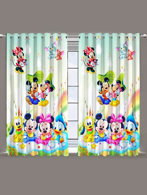 digital print window curtains set of 2 pcs (mickey mouse & friends, 7 x 4 feet) - 18534646 - Very Small Image - 1