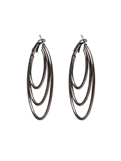 silver brass hoop earring - 18535505 - Very Small Image - 1