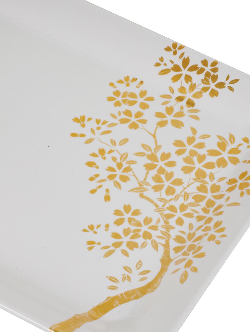 cdi set of 3 white & yellow printed melamine tray set - 18538327 - Standard Image - 5