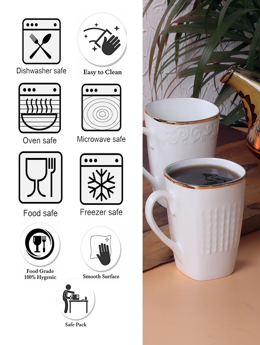 cdi white bone china glossy textured tea/coffee mugs - 18538361 - Zoom Image - 5