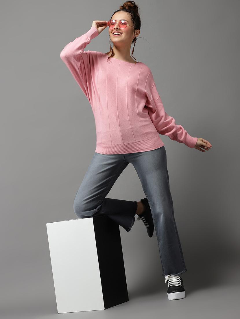batwing sleeved solid pullover - 18545187 - Zoom Image - 3