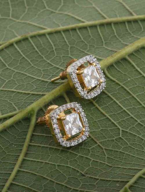 gold brass studs earring - 18565511 - Very Small Image - 1