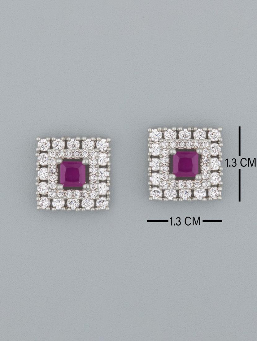 pink brass studs earring - 18565589 - Standard Image - 3