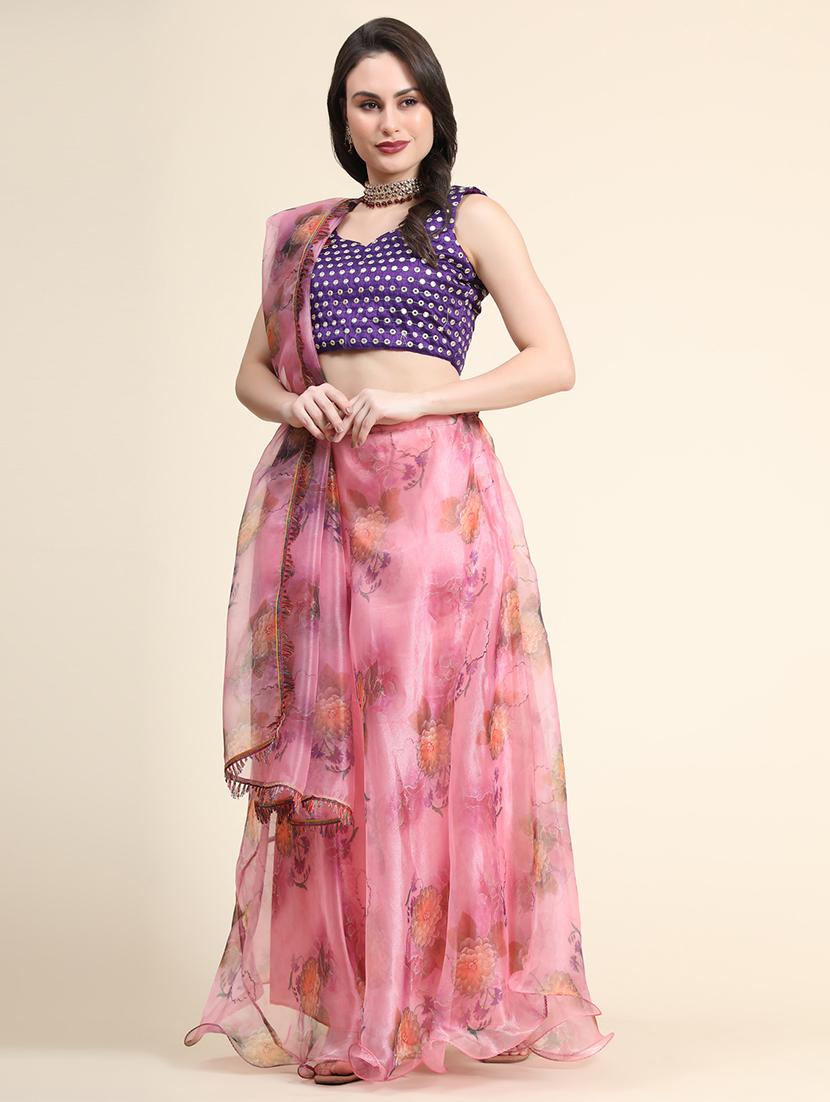 floral printed lehenga choli with dupatta - 18570722 - Standard Image - 3