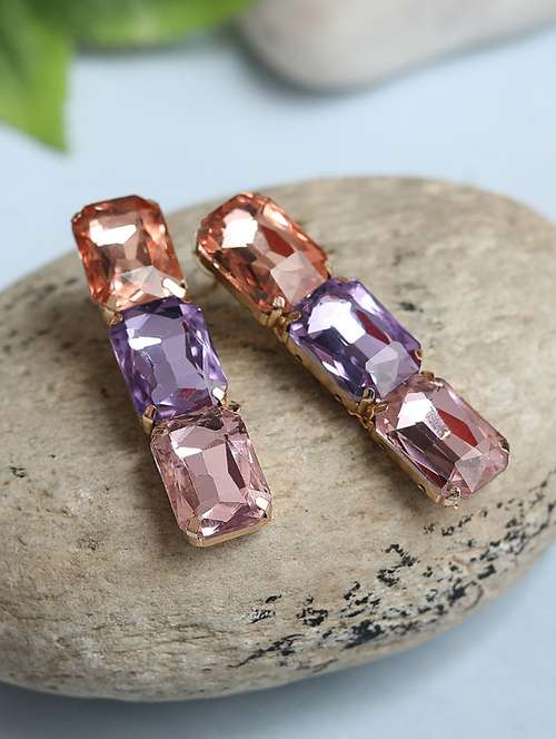 multi colored brass drop earring - 18585764 - Very Small Image - 1