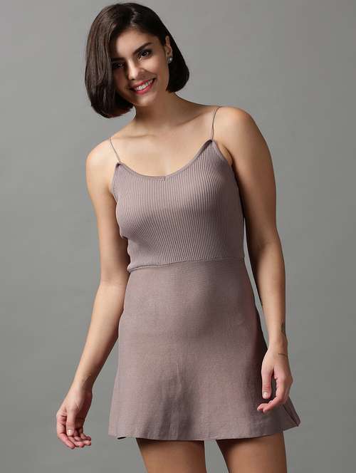 cami neck solid a-line dress  - 18590976 - Very Small Image - 1