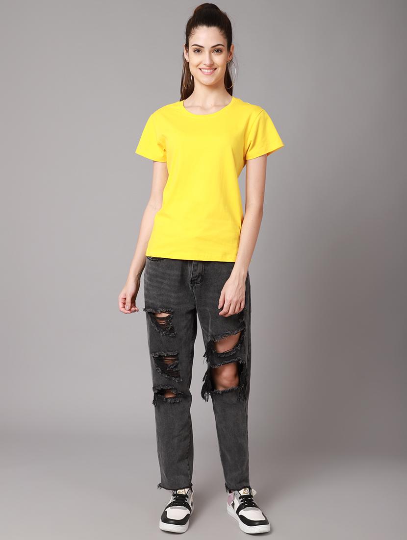 women's plain round neck t-shirt - 18593013 - Zoom Image - 3