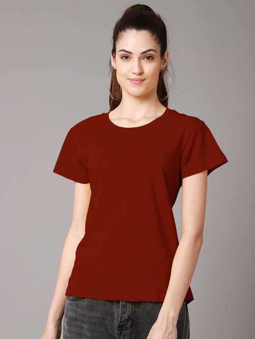women's plain round neck t-shirt - 18593017 - Very Small Image - 1