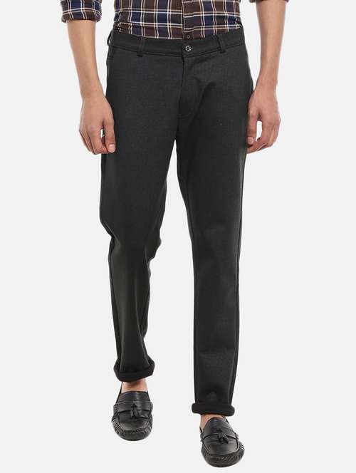 striped flat front casual trouser - 18615978 - Very Small Image - 1