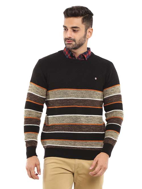 round neck striped pullover - 18616667 - Very Small Image - 1