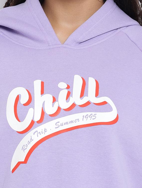 chest print hood neck sweatshirt - 18633583 - Standard Image - 4