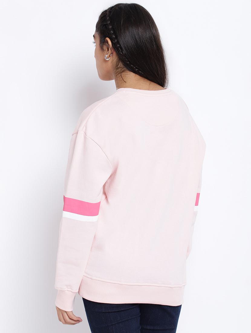 chest print round neck sweatshirt - 18633588 - Standard Image - 2