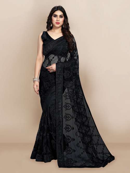 women's embroidered saree with blouse - 18643182 - Very Small Image - 1
