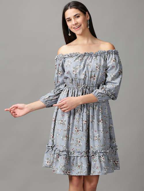 women printed off shoulder dress - 18688431 - Very Small Image - 1