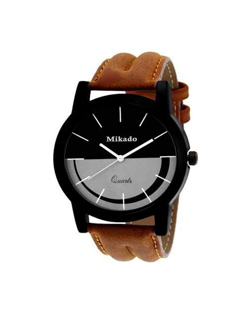 new tan leather pacific casual analog watch for men and boy's with 1 year warranty and high quality battery - 18689843 - Very Small Image - 1