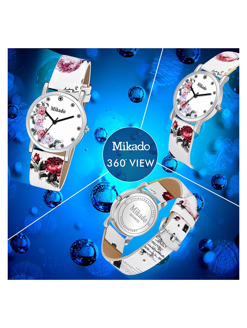 royal spanish artistic flora designer strap crown analog watch for girls and women - 18691161 - Zoom Image - 4