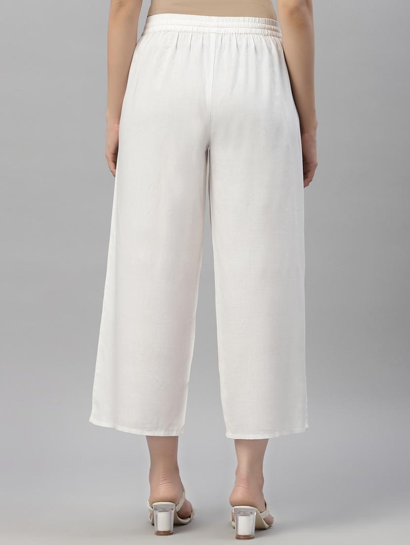 women solid wide leg palazzo - 18699899 - Standard Image - 3