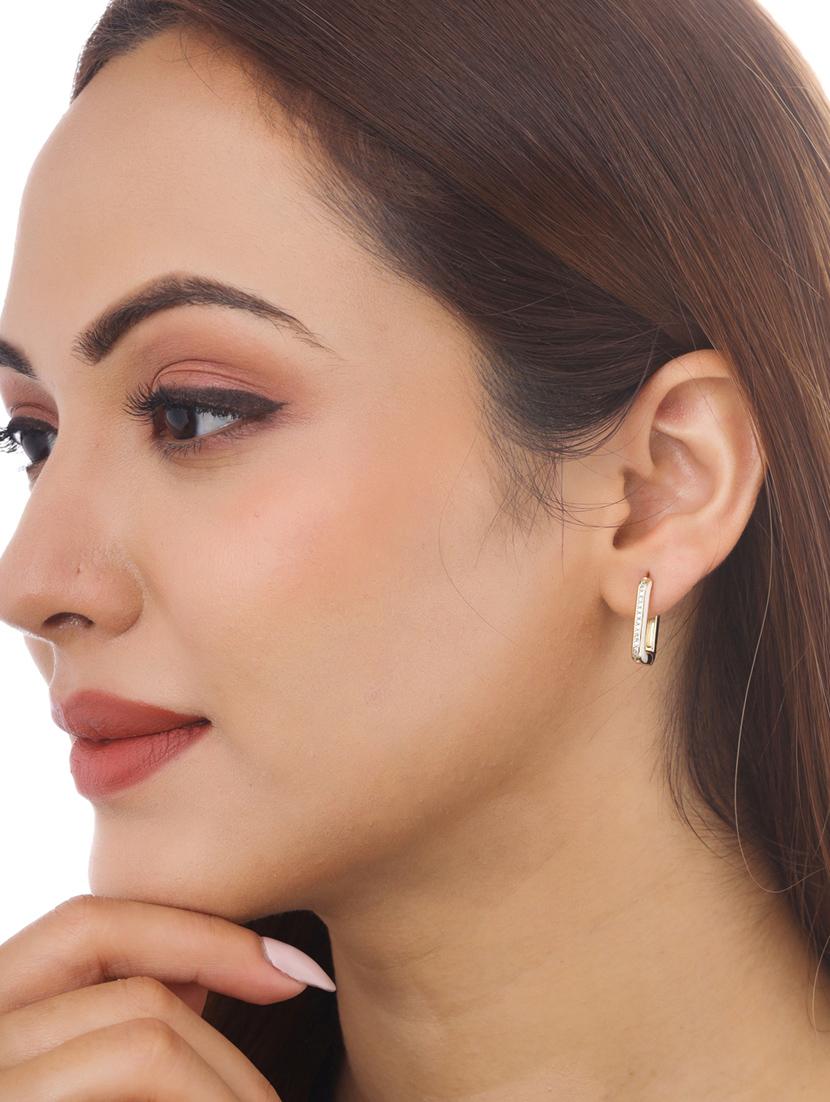 white brass studs earring - 18718736 - Zoom Image - 4