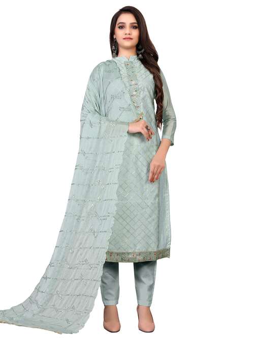 embroidered unstitched suit set - 18720973 - Very Small Image - 1