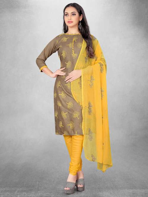 printed unstitched suit set - 18721365 - Very Small Image - 1